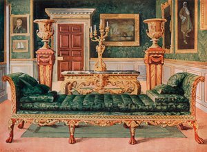 Mahogany and Gilt Georgian Suite in the Gallery and Green Drawing-Room of Longford Castle by Edwin John Foley