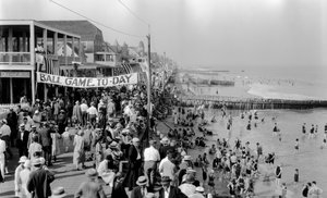Atlantic City shore in summer with boardwalk