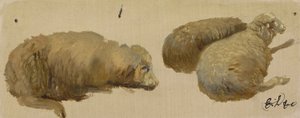 Three Sheep at Rest by Edwin Landseer