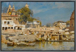 Temples and Bathing Ghat at Benares by Edwin Lord Weeks