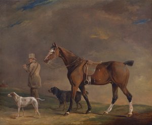 A Sportsman with Shooting Pony and Gun Dogs by Edwin W. Cooper of Beccles