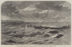 Douglas Breakwater, Isle of Man, as Damaged by the Late Storm by Edwin Weedon