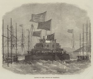 Launch of HMS Cyclops at Blackwall by Edwin Weedon