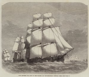 Race between Four Ships of the Channel and Mediterranean Combined Fleet by Edwin Weedon