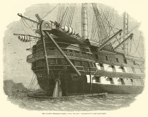 The Atlantic Telegraph Cable, Stern of HMS Agamemnon by Edwin Weedon