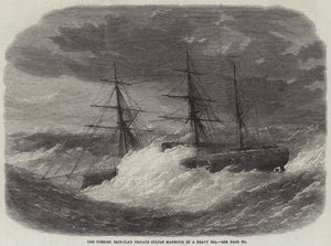 The Turkish Iron-Clad Frigate Sultan Mahmoud in a Heavy Sea by Edwin Weedon