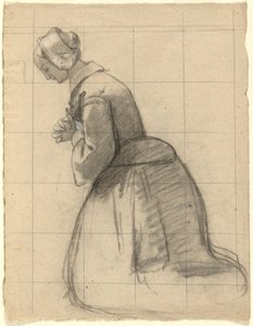 Woman Praying, Sketch for Signing of the Compact in the Cabin of the Mayflower