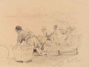 Washerwomen by the River Seine by Eero Järnefelt