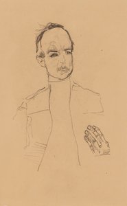 Seated Boy with Folded Hands by Egon Schiele