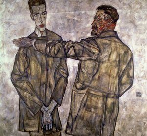 Double Portrait of Otto and Heinrich Benesch, 1913 by Egon Schiele