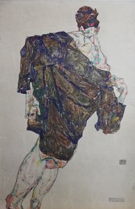 Figure with Mantle by Egon Schiele