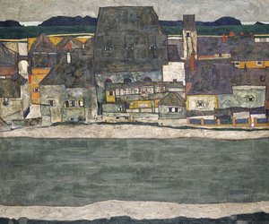 Houses on the River The Old Town, 1914 by Egon Schiele