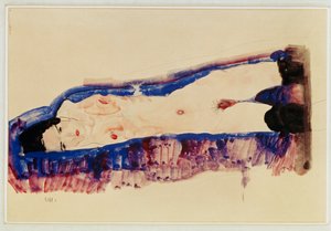 Reclining Nude with Black Stockings by Egon Schiele