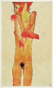 Nude Girl with Crossed Arms by Egon Schiele