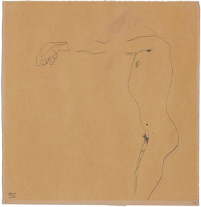 Male Nude with Arms Raised to the Left by Egon Schiele