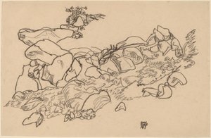 Mountain Stream by Egon Schiele