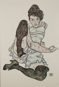 Seated Woman with Legs Drawn Up by Egon Schiele