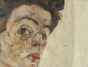 Self-Portrait with Chinese Lanterns by Egon Schiele