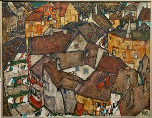 Small Town - Krumau in Czechoslovakia by Egon Schiele