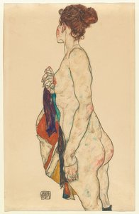 Standing Nude with Patterned Garment. 1917