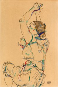 Woman with Raised Arms by Egon Schiele