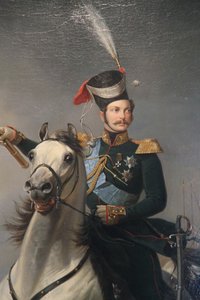 Portrait of the Tsesarevich Alexander Nikolaevich on Horseback, 1850s