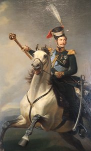 Portrait of the Tsesarevich Alexander Nikolaevich on Horseback, 1850s