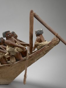 Model Funerary Boat (detail) by Egyptian