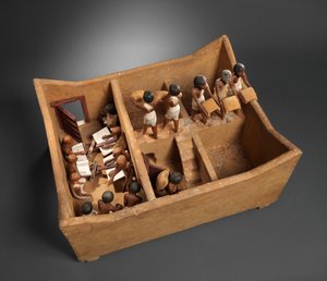 Model of a Granary with Scribes from the Tomb of Meketre
