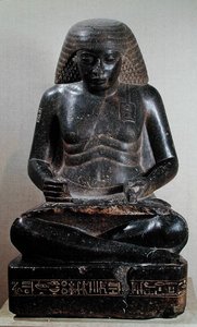 Amenhotep, son of Hapu, seated cross-legged, from the Temple of Amun, Karnak, c.1391-53 BC