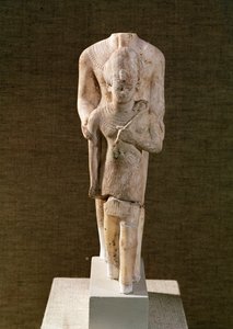Amun protecting Amenhotep III (1382-44 BC) from the Temple of Amun, Karnak