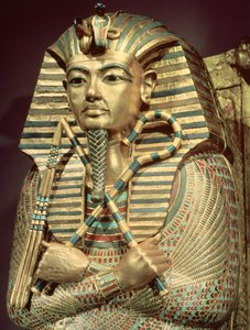 (detail) of the second mummiform coffin of Tutankhamun