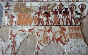 Egyptian antiquity: painting decorating the tomb of Rekhmire (TT100), vizir of the 18th dynasty