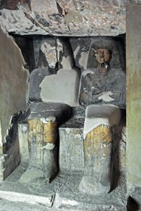 Sculptures Near the Tomb of Khaemhat Representing the Scribe and Imhotep, Valley of the Nobles, Luxor, Egypt