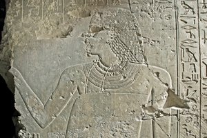 Representation of Vizir Ramose. Low Relief of His Tomb, Luxor, Thebes, Tomb of Nobles, Egypt