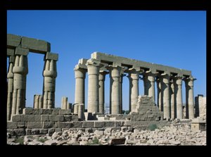 External view from the South of the colonnade of Amenophis III, New Kingdom by Egyptian 18th Dynasty