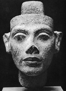 Nefertiti, Queen Consort of Akhenaten the Heretic Pharaoh. 14th Century BC (Sculpture in Dark Granite Bust)