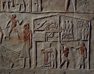 Pavilion for high-ranking officer or commander in chief, Relief, Tomb of Horemheb, Saqqara by Egyptian 18th Dynasty