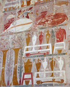 Provisions and Pottery Offered to Gods by Queen Hatshepsut, Chapel of Anubis, Mortuary Temple of Queen Hatshepsut, Deir el-Bahri, Thebes