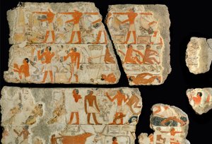 Scene in the swamps of the Nile river by Egyptian 18th Dynasty