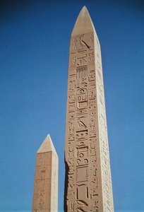 The Obelisks of Tuthmosis I and Hatshepsut at the Great Temple of Amun by Egyptian 18th Dynasty