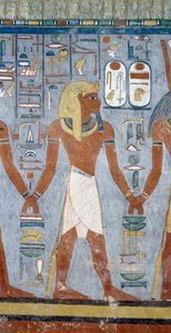 Male figure, (detail) from frescoes in burial chamber of Tomb of Ramesses I, Valley of Kings, Luxor, Thebes by Egyptian 19th Dynasty