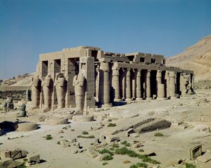 Osiride figures of Ramesses II flanking the walls of the Second Court, New Kingdom