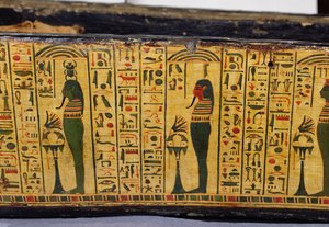 Detail of the outer coffin base of the mummy of Nesyamun, possibly found at Deir El-Bahri, New Kingdom, c.1100 BC