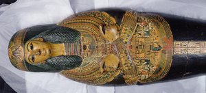 Inner lid of the mummy of Nesyamun, possibly found at Deir El-Bahri, New Kingdom, c.1100 BC (detail)