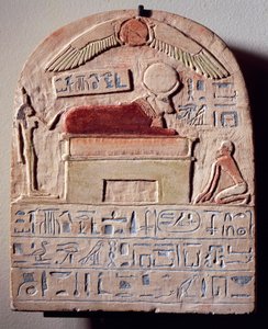Painted limestone stele of god Apis by Egyptian 21st Dynasty