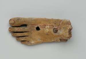 Left foot from an anthropoid coffin, 30 BC-2nd century AD