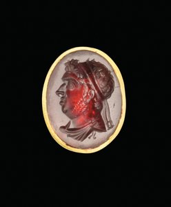 Hellenistic intaglio ring with royal portrait of a Ptolemaic ruler, probably Ptolemy IX, Soter II, late 2nd - early 1st century BC by Egyptian Ptolemaic Period