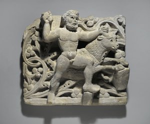 Heracles Smithing Acheloos in the Form of a Bull, from Oxyrhynchus