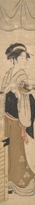 Young Lady with Fan by Eishōsai Chōki